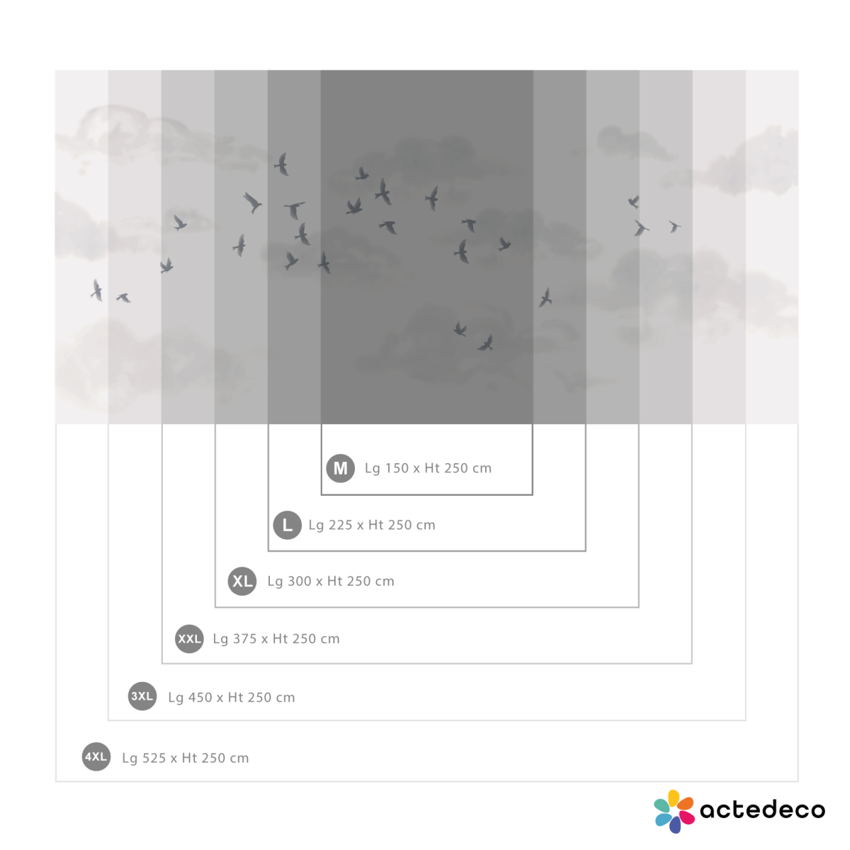 Panorama-Tapete murmuration - Kollektion Luluaucrayon - Acte-Deco