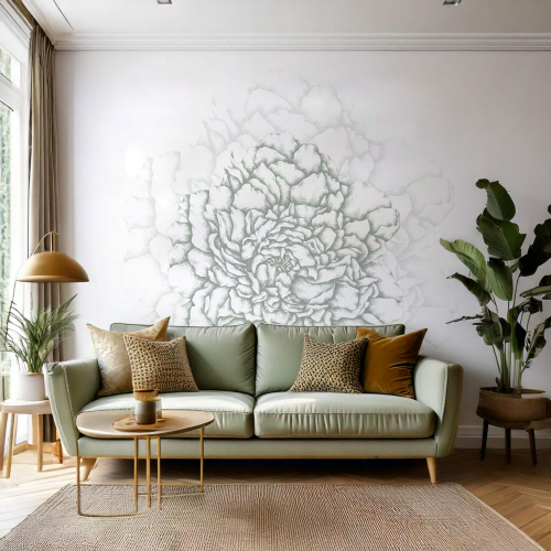 Papel pintado panorámico Pétalos ilustres - Colección Luluaucrayon Acte-Deco