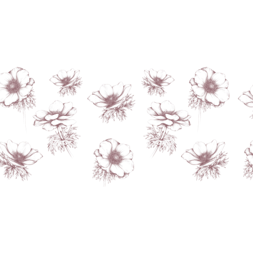 Panoramic wallpaper Anemones - Luluaucrayon collection - Acte-Deco
