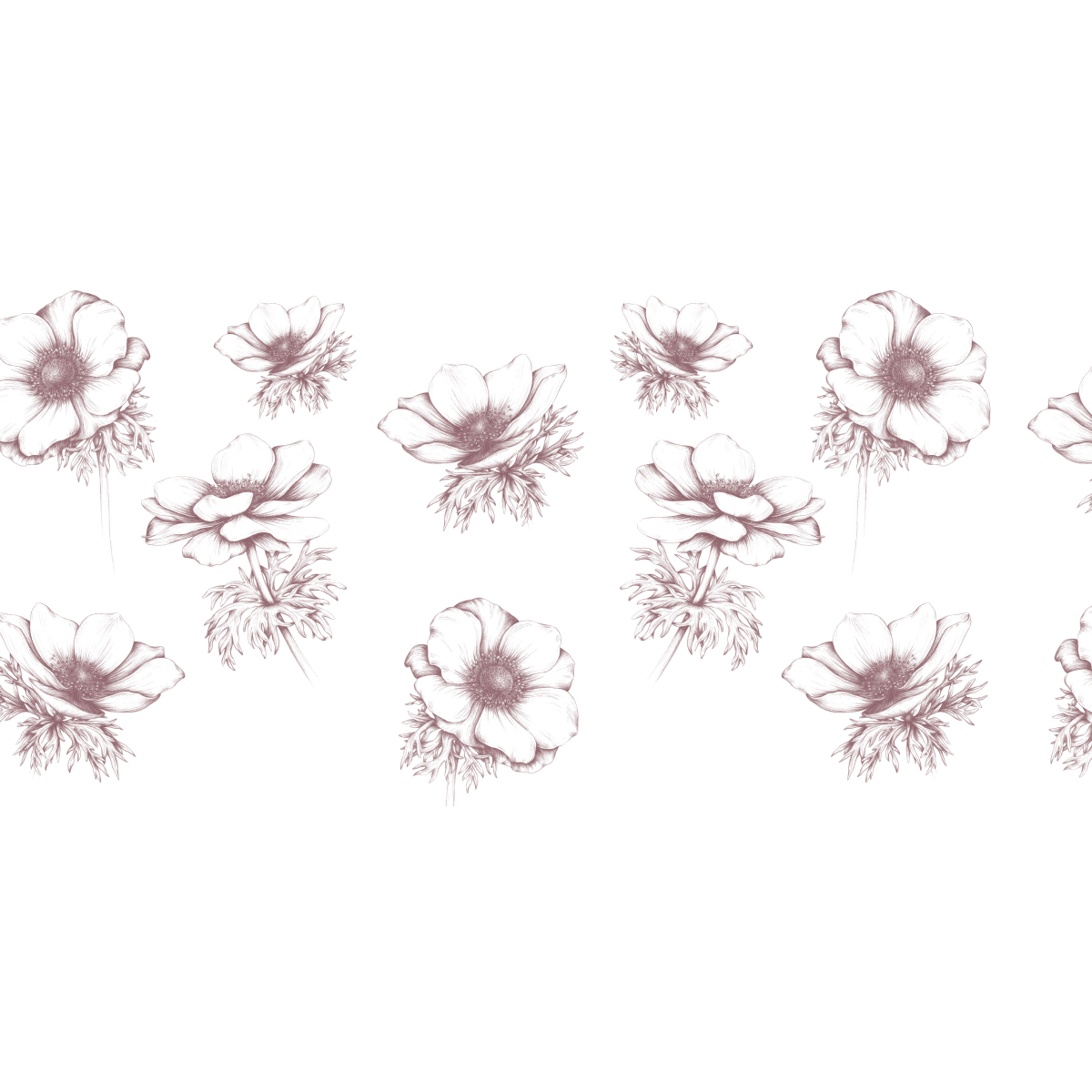 Panoramic wallpaper Anemones - Luluaucrayon collection - Acte-Deco