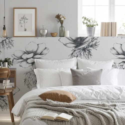 Papel pintado panorámico Anémonas - Colección Luluaucrayon Acte-Deco