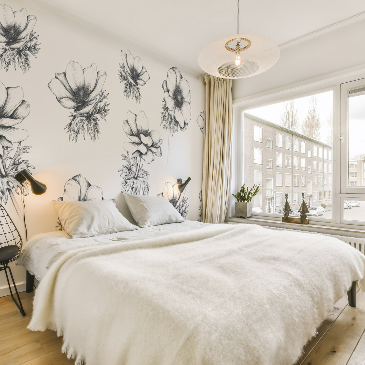 Panoramic wallpaper Anemones - Luluaucrayon collection - Acte-Deco