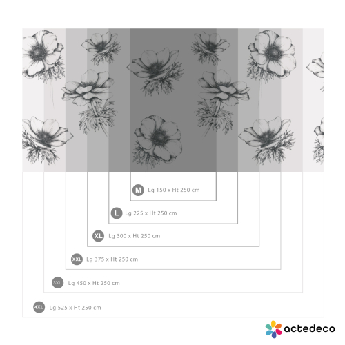 Panoramic wallpaper Anemones - Luluaucrayon collection - Acte-Deco