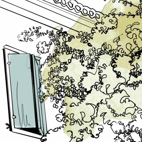 Papier peint panoramique village en fleurs - Collection Silowane - Acte-Deco