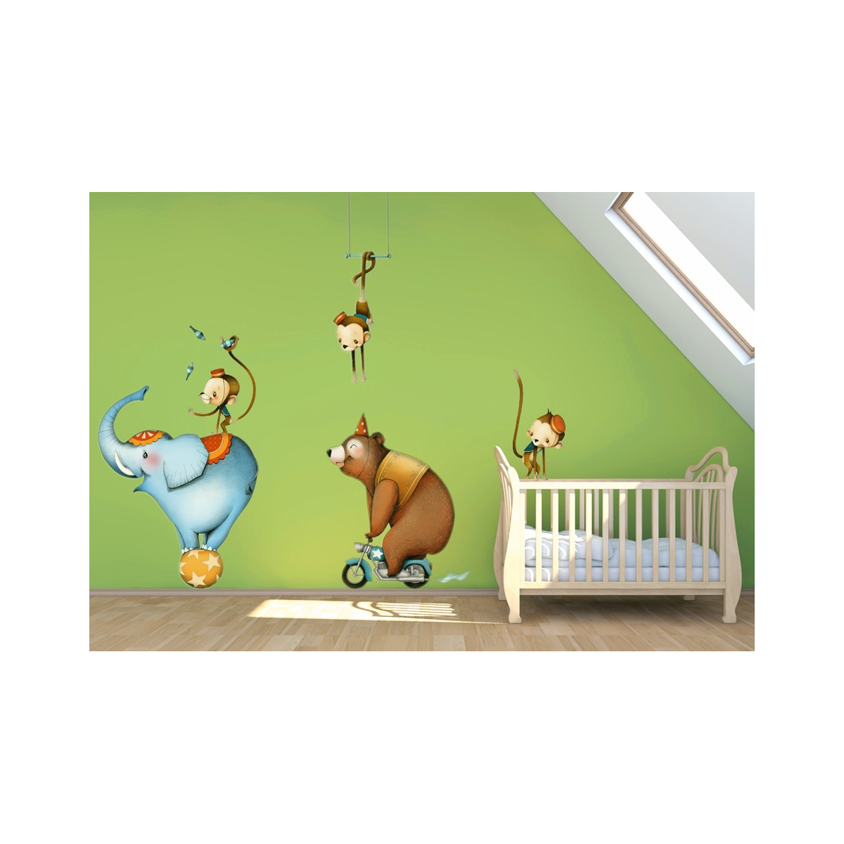 Sticker for children Little circus monkeys