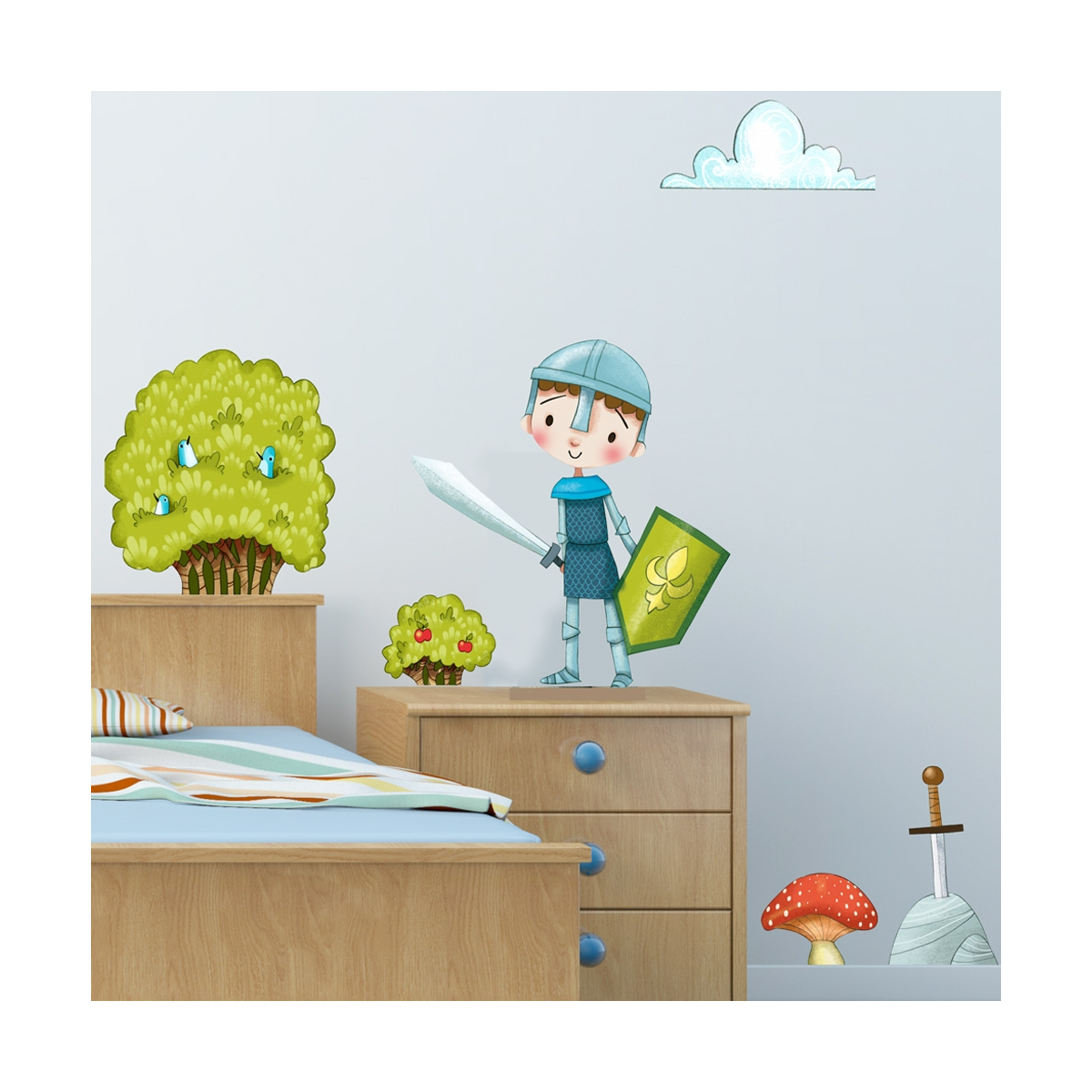 Bushes and mushrooms wall stickers
