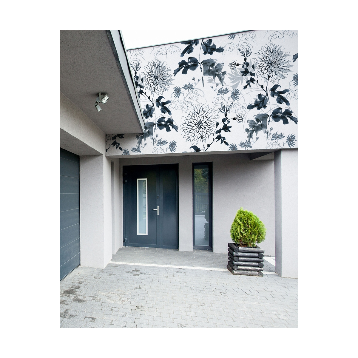 Blue flowers outdoor wallpapers | Acte-Deco
