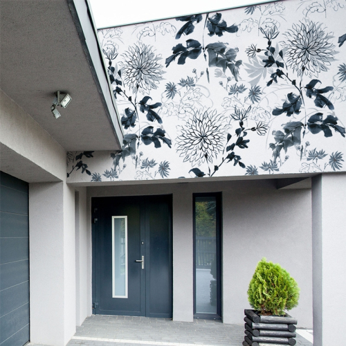 Blue flowers outdoor wallpapers | Acte-Deco