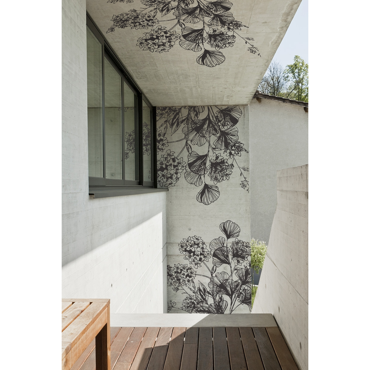Floral outdoor wallpapers | Geometric Petals | Acte-Deco