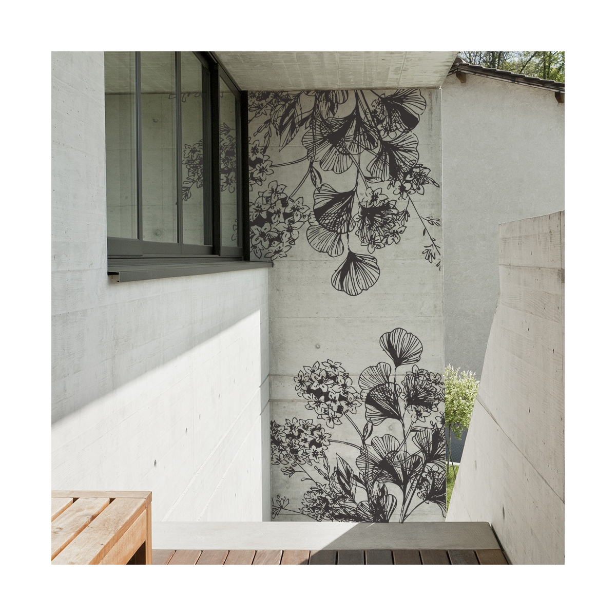 Floral outdoor wallpapers | Geometric Petals | Acte-Deco