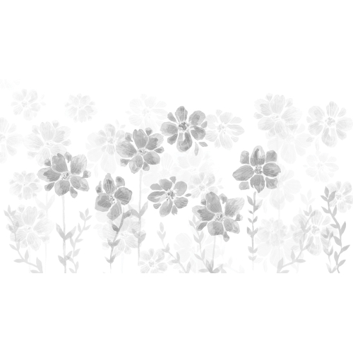 Papel pintado Poesía de flores gris