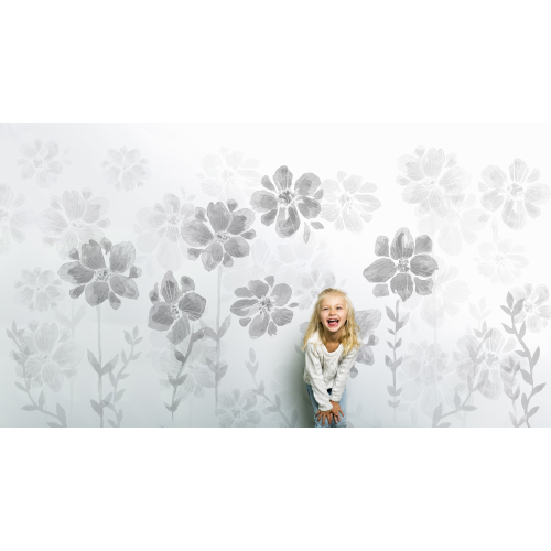 Papel pintado Poesía de las Flores gris