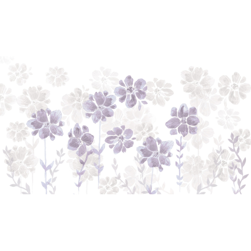 Papel pintado Poesía de las flores, color púrpura