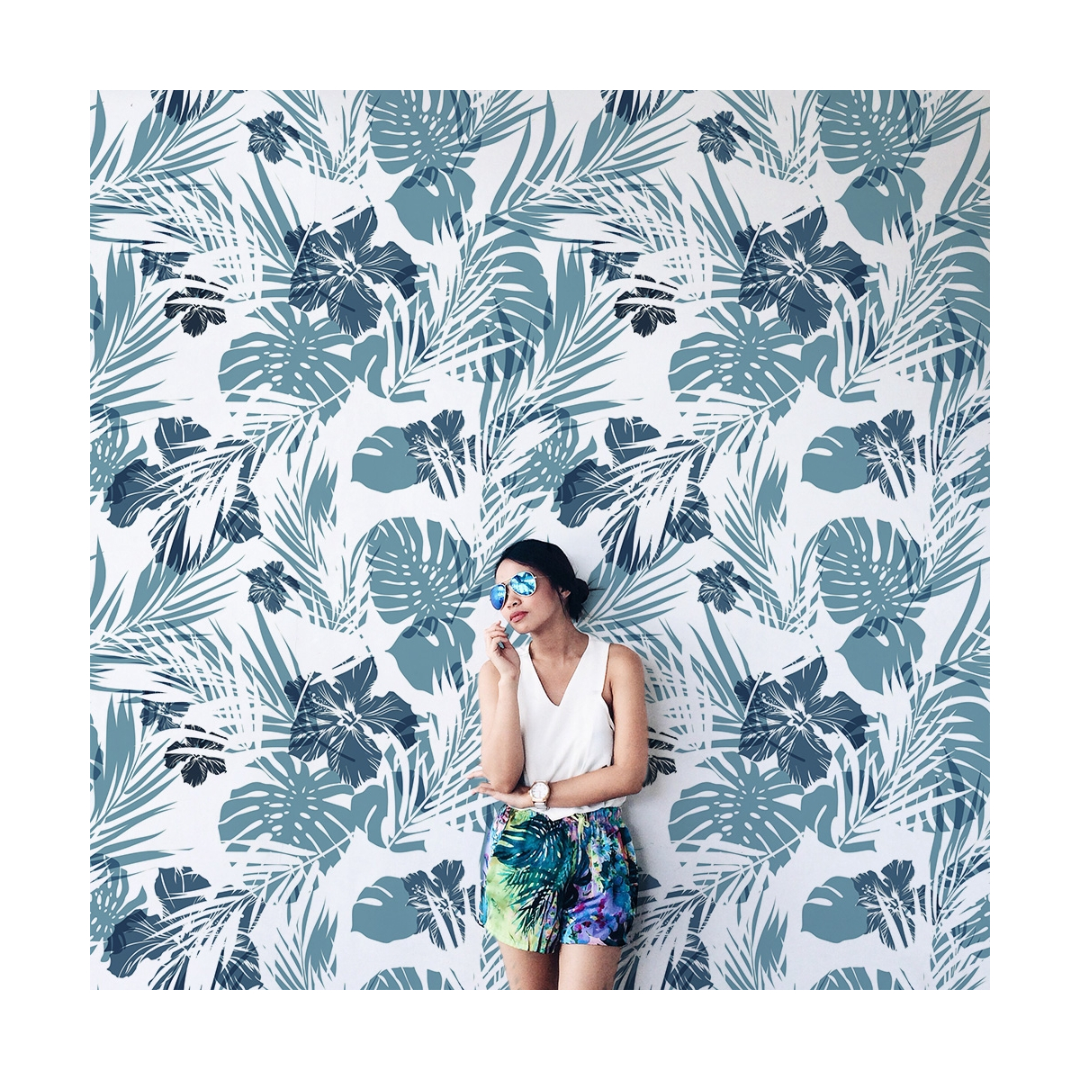 Papier-peint Ext Fleurs tropicales Papier-peint Ext Fleurs tropicales