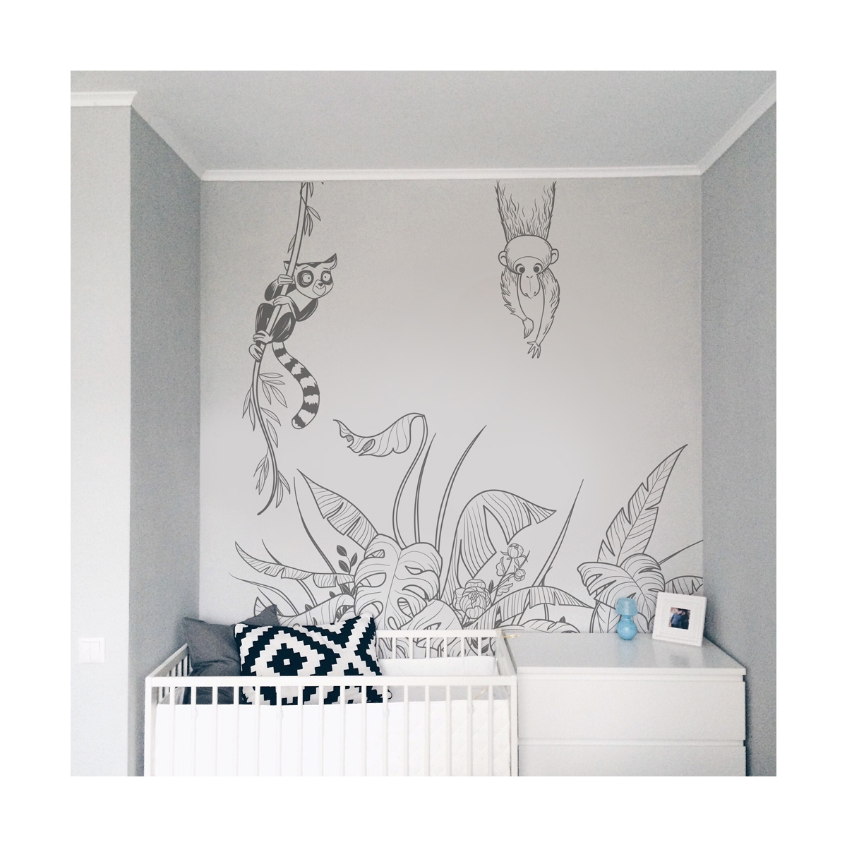 Adhesivo mural mono y lémur | deco Acte-Deco