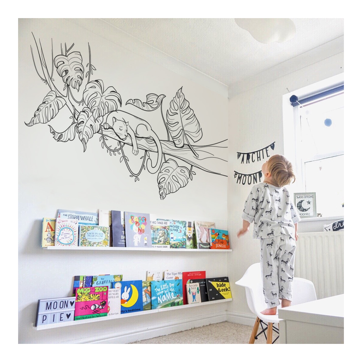 Adhesivo mural Pantera para niños-Acte Deco