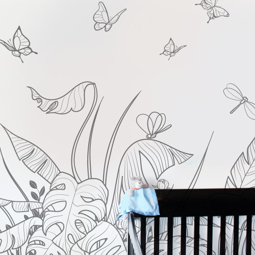 Wall Sticker Vegetation Jungle drawing | Acte-Deco