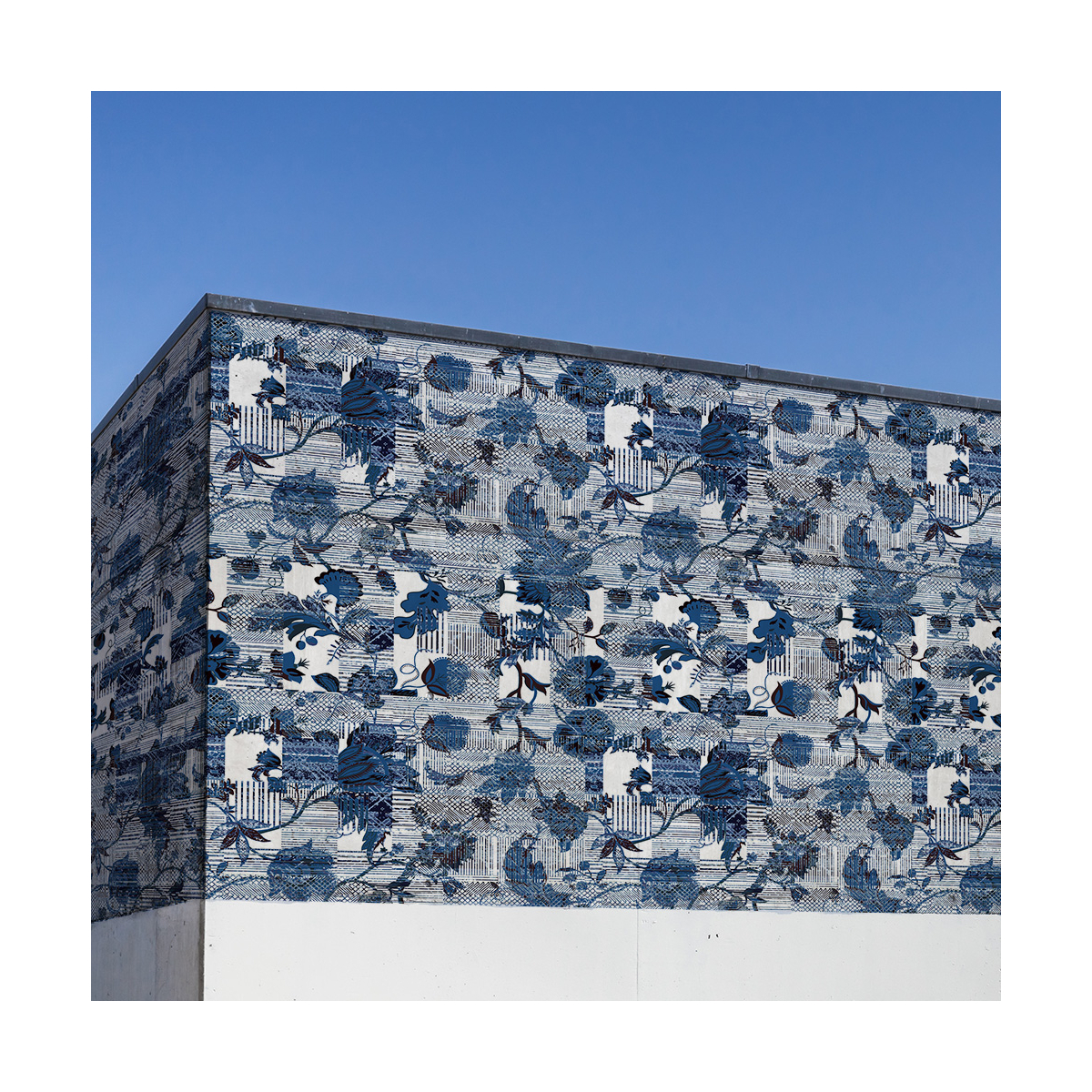 Outdoor-Dekor Floral Stripes