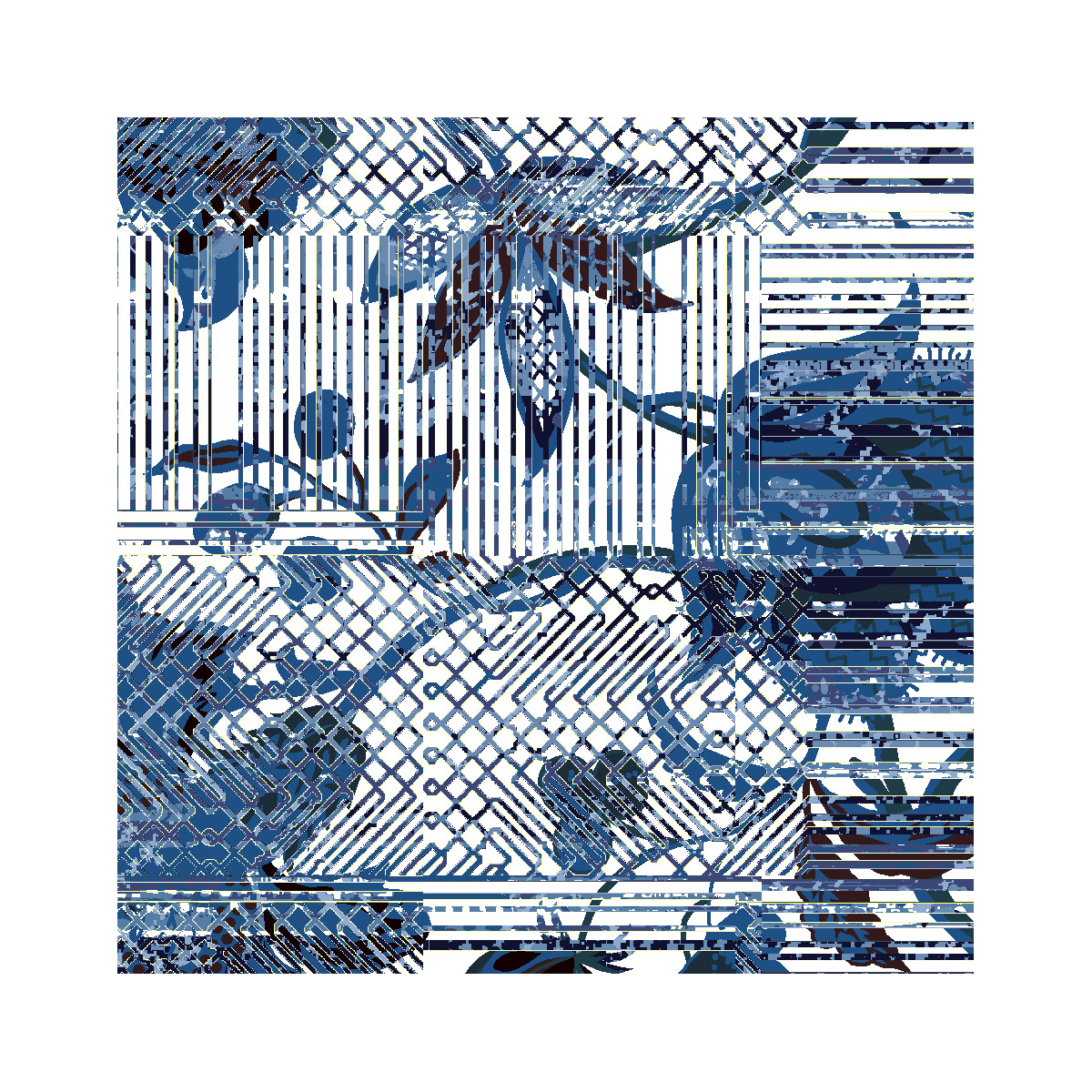 Outdoor-Dekor Floral Stripes