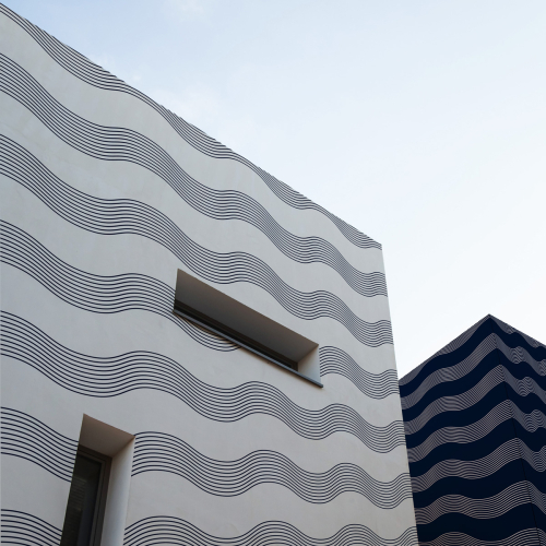 Blue waves exterior decor - UV-resistant