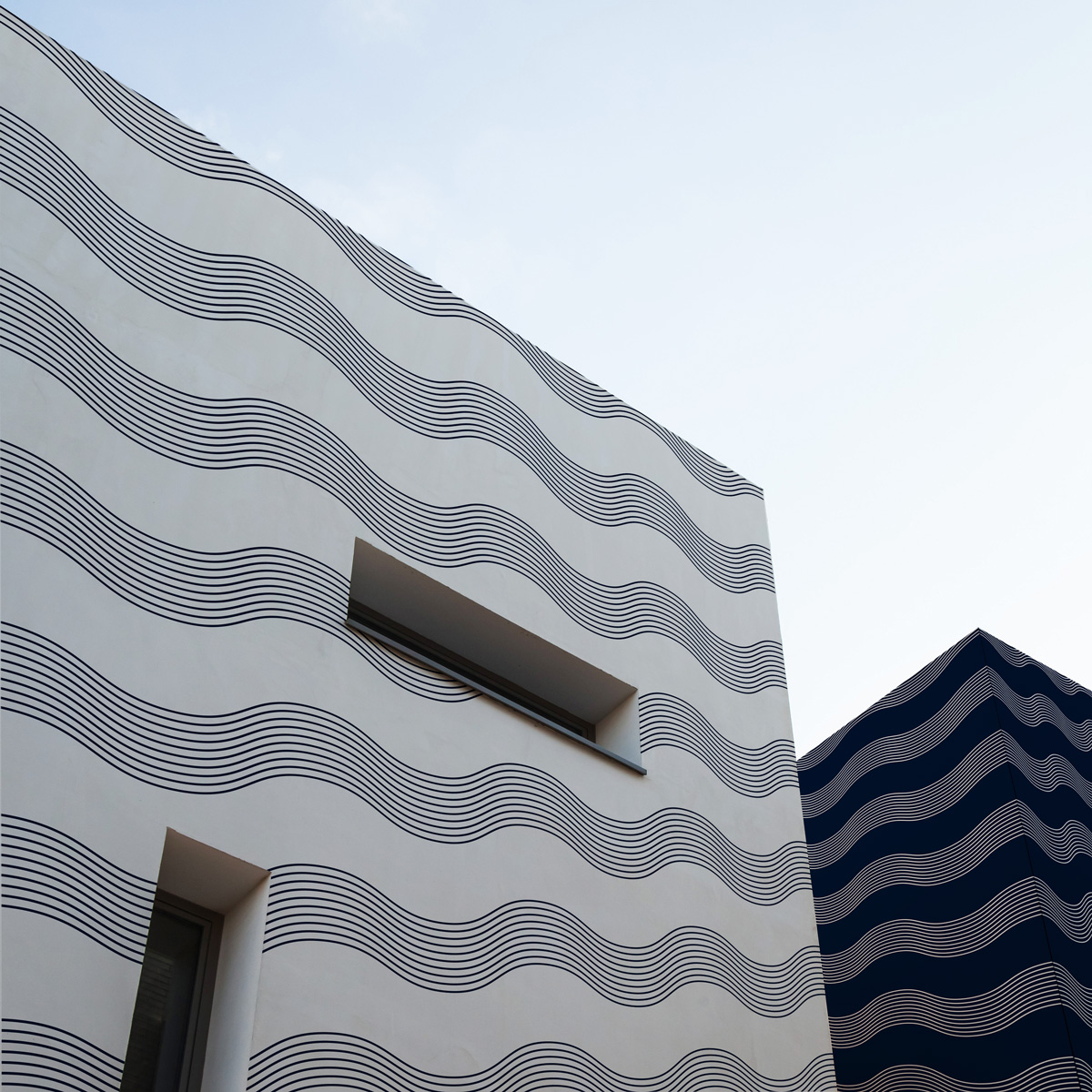 Blue waves exterior decor - UV-resistant