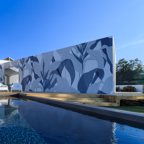 Exotic Leaves Outdoor Wallpaper