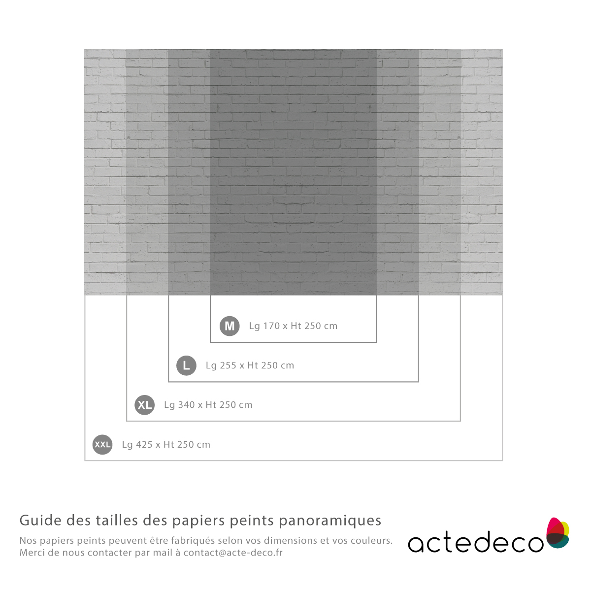Panorama-Tapete White bricks | Acte-Deco