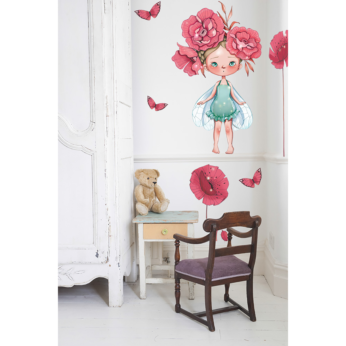 Sticker mural Petite fille à la ferme pour enfant- Acte deco