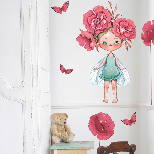 Adesivo murale della piccola fata Bertille per bambini - Acte Deco