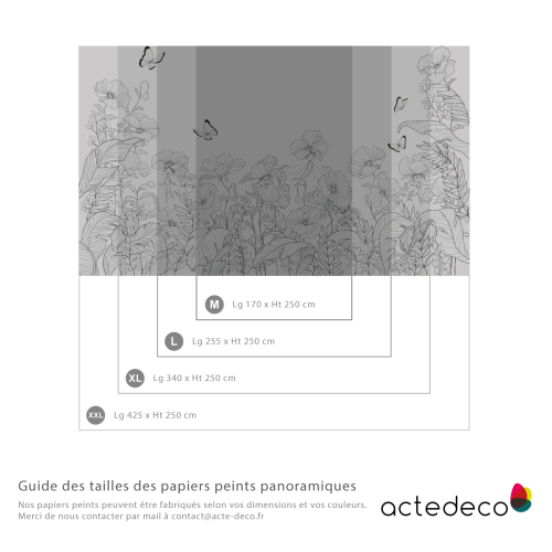 Papaveri e fate NB carta da parati
