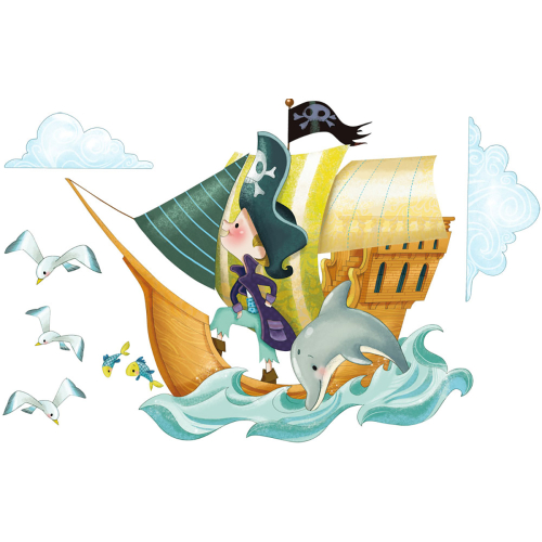 Wandaufkleber Piratenschiff für Kinder- Acte deco