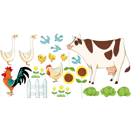 Sticker mural Les animaux de la ferme pour enfant- Acte deco