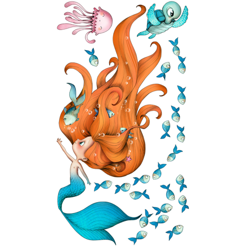 Mermaid and company wall sticker for children- Acte Deco