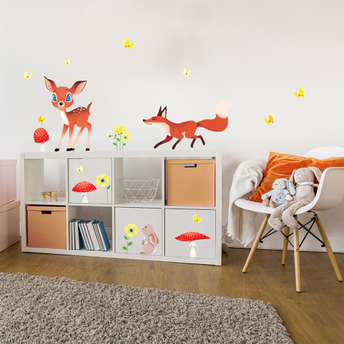 Sticker mural pour enfant Dans les bois - Acte-Deco