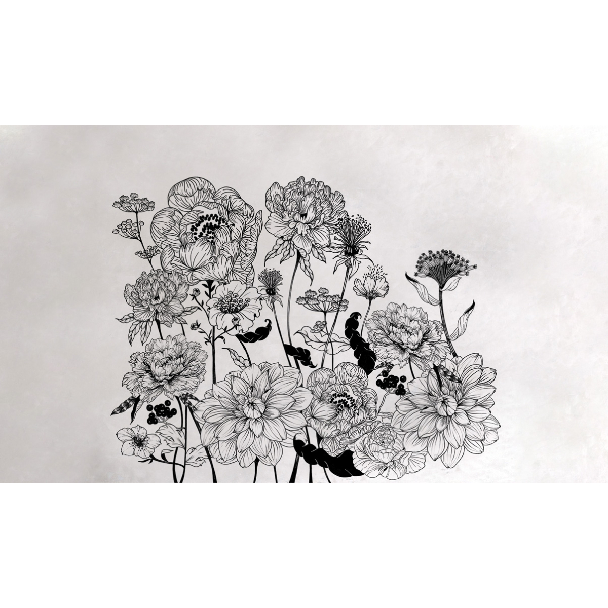 Papier peint panoramique floral Angora | Acte-Deco