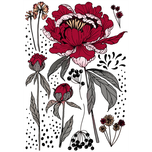 Blumiges Wandtattoo Melinda | Acte-Deco